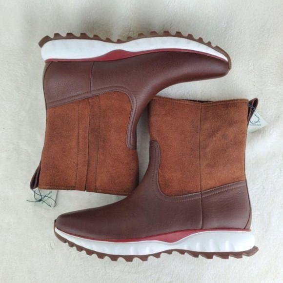 Cole Haan ZERØGRAND XC Waterproof Harvest Brown Suede Leather Pull-On Boot 9B - Picture 8 of 13